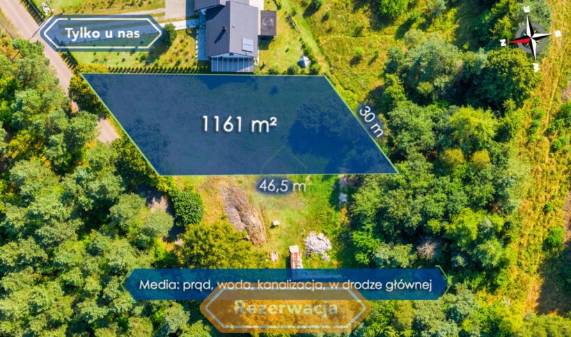 Działka na Sprzedaż, 1161m2, Śmiertny Dąb - 0