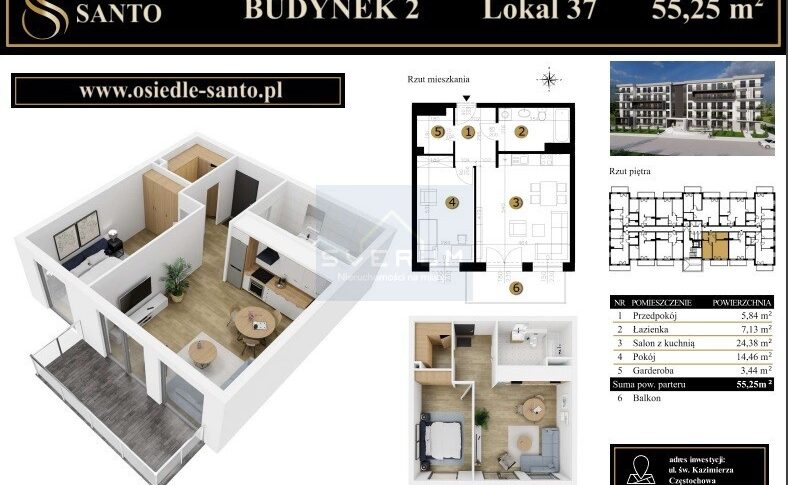 Mieszkanie na Sprzedaż, 54.24m2, Częstochowa-Śródmieście - 2