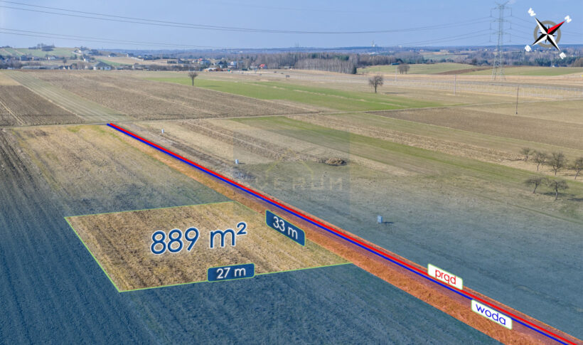 Działka na Sprzedaż, 889.00m2, Zawada - 3