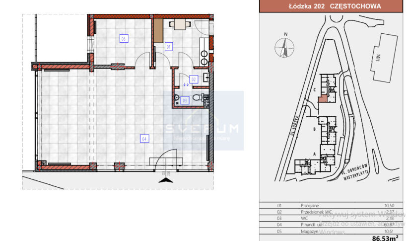 Lokal komercyjny na Sprzedaż, 86.53m2, Częstochowa-Parkitka - 1