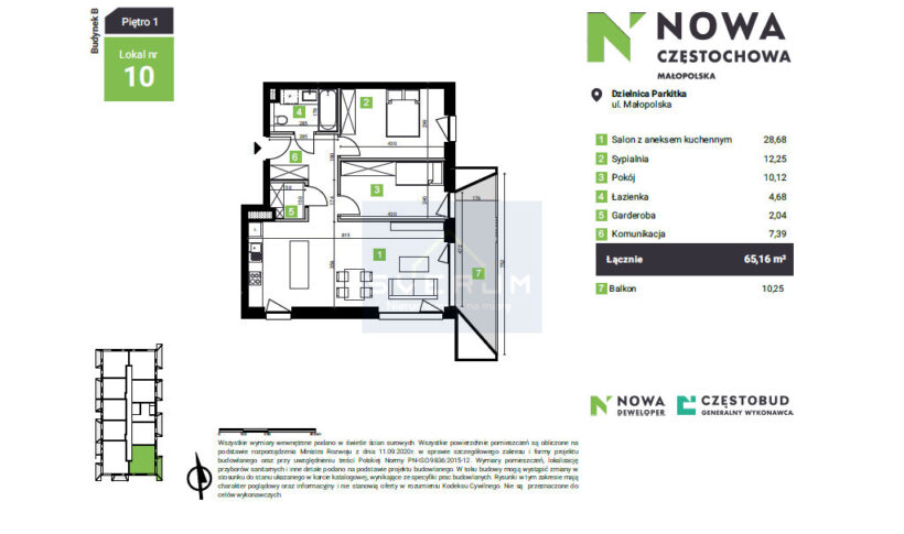 Mieszkanie na Sprzedaż, 65.16m2, Częstochowa-Parkitka - 1