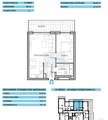 Mieszkanie na Sprzedaż, 44.85m2, Częstochowa-Parkitka - 1
