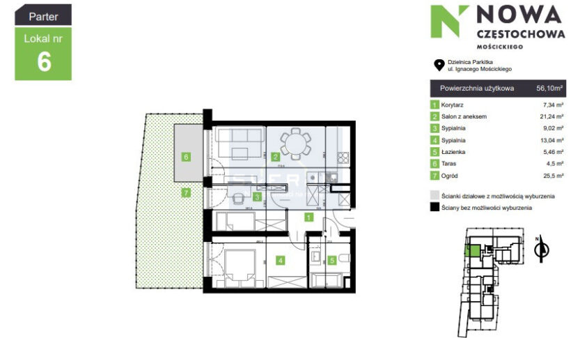 Mieszkanie na Sprzedaż, 56.10m2, Częstochowa-Parkitka - 2