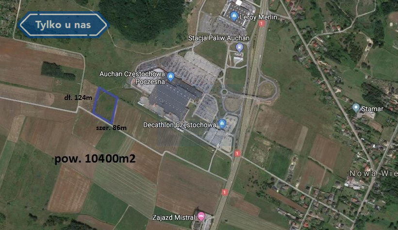 Działka na Sprzedaż, 10400.00m2, Poczesna - 4