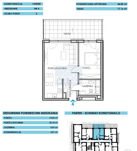 Mieszkanie na Sprzedaż, 44.85m2, Częstochowa-Parkitka - 1