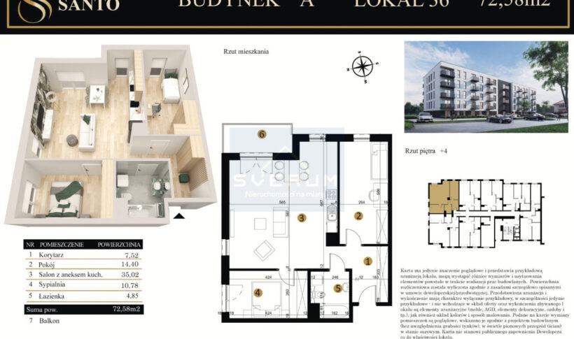 Mieszkanie na Sprzedaż, 72.58m2, Częstochowa-Podjasnogórska - 1