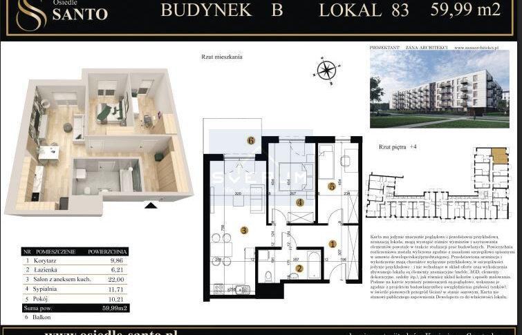 Mieszkanie na Sprzedaż, 59.99m2, Częstochowa-Śródmieście - 1
