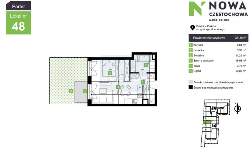 Mieszkanie na Sprzedaż, 38.35m2, Częstochowa-Parkitka - 2