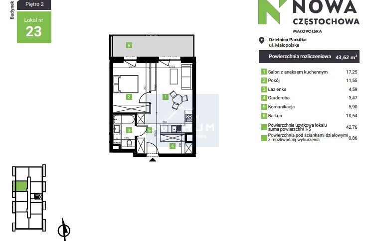 Mieszkanie na Sprzedaż, 43.62m2, Częstochowa-Parkitka - 10