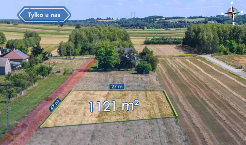 Działka na Sprzedaż, 1121.00m2, Zawada - 2