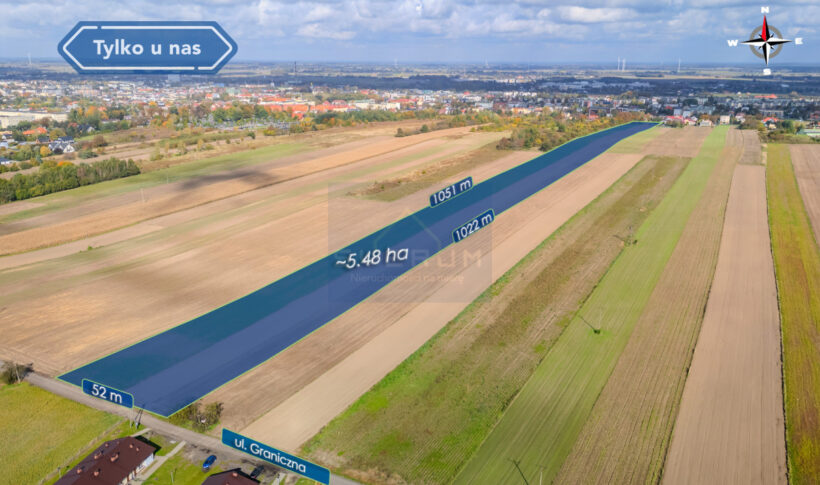 Działka na Sprzedaż, 54843.00m2, Wieluń - 1
